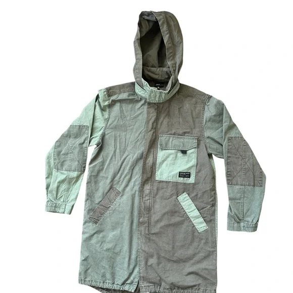 Publish Military Style Patchwork Long Jacket - Picture 1 of 9